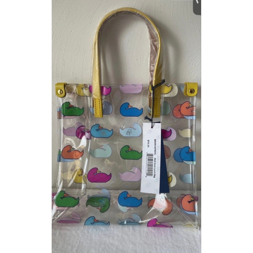 Dooney & Bourke Multi Duck Lunch Bag Clear PVC Tote Bag  NEW